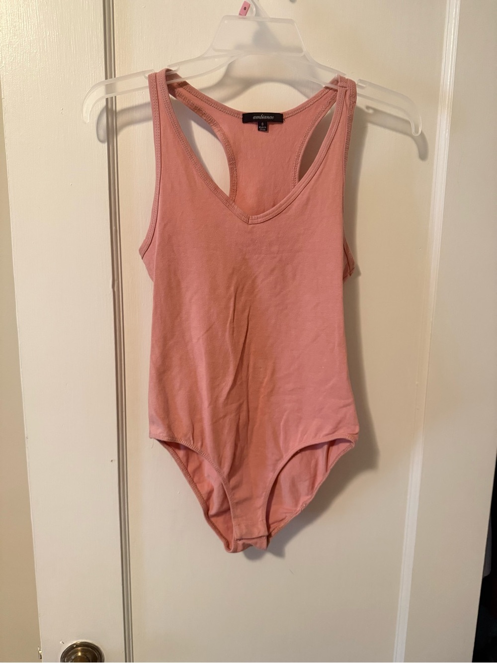 Ambiance Dusty Rose Racerback Ribbed Bodysuit